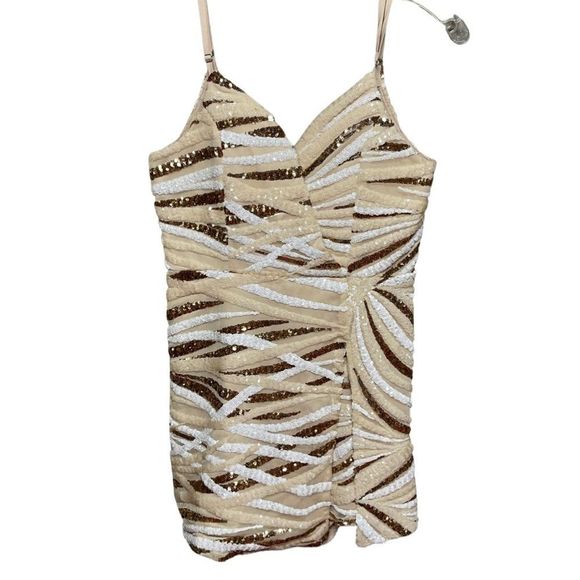 Sequin Split Skirt/Romper faux dress by Luxell.  Size: Medium. - Picture 7 of 7